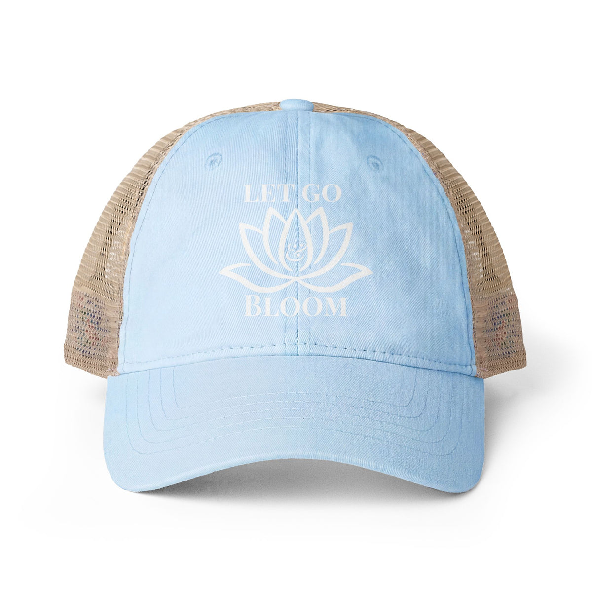 Women's Washed Mesh-Back Cap - Let Go & Bloom
