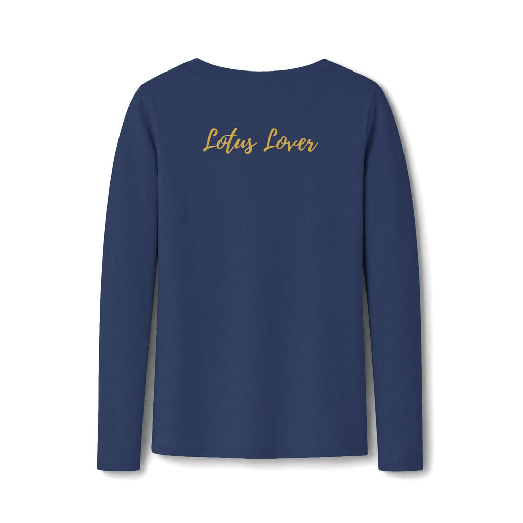 Lotus Lover V-Neck Tee — Golden Lotus Bloom From Your Own Love Inspirational Long Sleeve