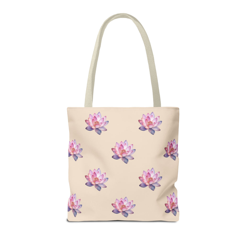 Lotus Pattern Tote Bag – Pink Watercolor Floral All-Over Print