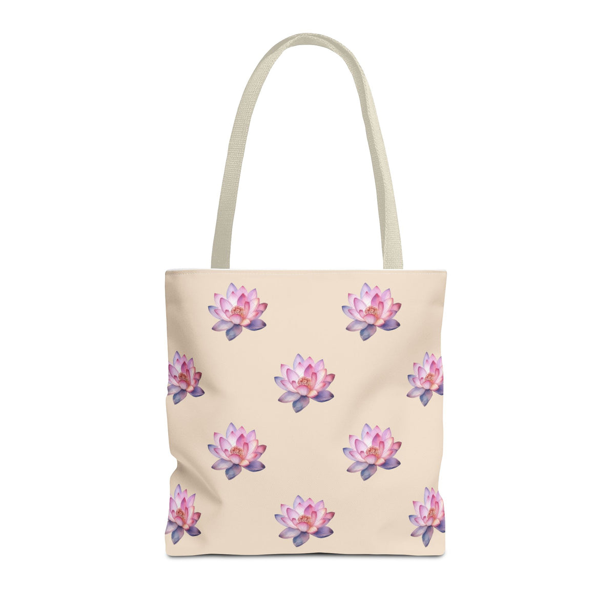 Lotus Pattern Tote Bag – Pink Watercolor Floral All-Over Print
