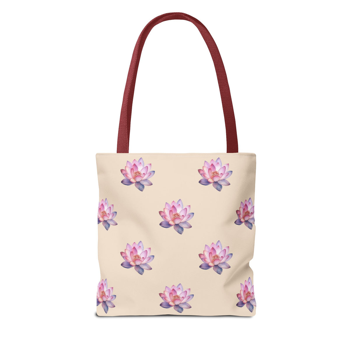 Lotus Pattern Tote Bag – Pink Watercolor Floral All-Over Print