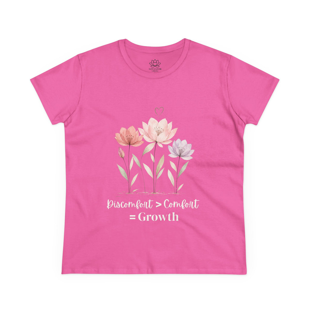 Women's Midweight Cotton Tee - Discomfort > Comfort = Growth